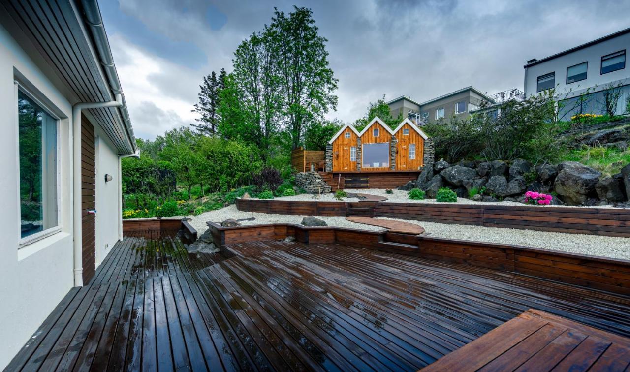 Iceland Sjf Villa, Hot Tub & Outdoor Sauna Amazing Mountains And City View Over 雷克雅維克 外观 照片